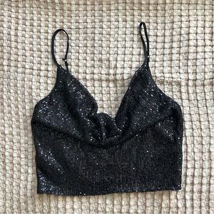 Sparkly Cow Neck Tank Top